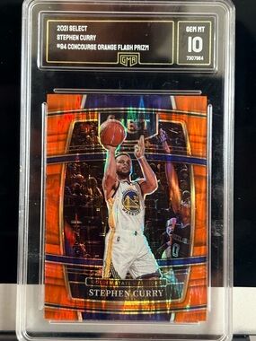GMA 10 MNT 2021-22 Panini Select Concourse Stephen Curry #94 Orange Flash Prizm